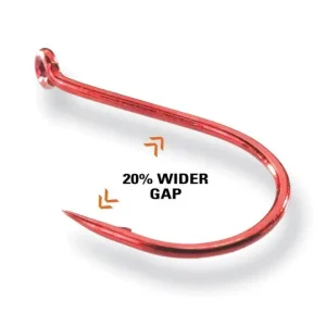 Mustad Wide Gap Drop-Shot-Krok Rød, strl.6, 10pk. - Bestill på nett